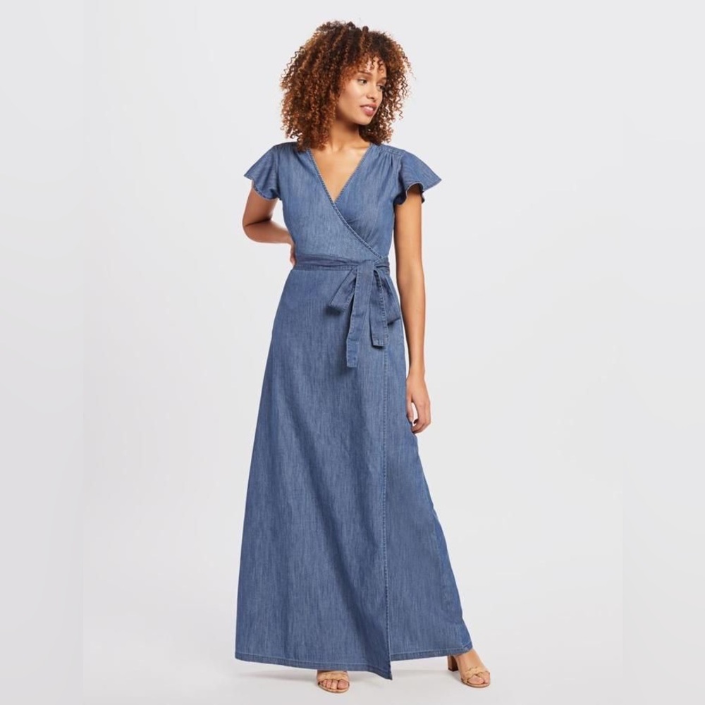 Draper James Maxi Chambray Dress size 8 NWT